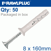 RAWLPLUG Nyl Hammer-In Fixing 8X160Mm + Csk Head X50 -Box RAWLPLUG Nyl Hammer-In Fixing 8X160Mm + Csk Head X50 -Box