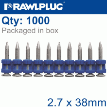 RAWLPLUG Pins For Concrete 2.7Mmx38Mm X1000 Per Box + 1 Fuel Cell RAWLPLUG Pins For Concrete 2.7Mmx38Mm X1000 Per Box + 1 Fuel Cell