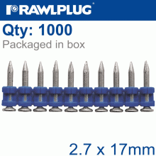 RAWLPLUG Pins For Concrete 2.7Mmx17Mm X1000 Per Box + 1 Fuel Cell RAWLPLUG Pins For Concrete 2.7Mmx17Mm X1000 Per Box + 1 Fuel Cell