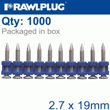 RAWLPLUG Pins For Concrete 2.7Mmx19Mm X1000 Per Box + 1 Fuel Cell RAWLPLUG Pins For Concrete 2.7Mmx19Mm X1000 Per Box + 1 Fuel Cell