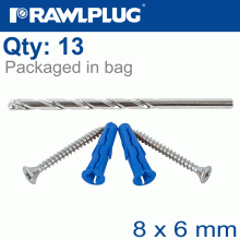 RAWLPLUG Hanging Basket Kit Uno-08 X6 With Screws And 8Mm Drill Bit RAWLPLUG Hanging Basket Kit Uno-08 X6 With Screws And 8Mm Drill Bit
