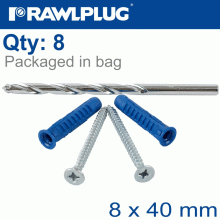 RAWLPLUG Outside Light Kit 4All-08X8-5.0X5Mm Screws With 8Mm Drill Bit RAWLPLUG Outside Light Kit 4All-08X8-5.0X5Mm Screws With 8Mm Drill Bit