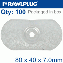 RAWLPLUG Oval Steel Washer 80Mmx40Mmx7.0Mm Alum Zinc Coating Box Of 100 RAWLPLUG Oval Steel Washer 80Mmx40Mmx7.0Mm Alum Zinc Coating Box Of 100