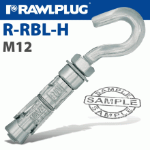 RAWLPLUG Hook Bolt M12X145Mm X25 -Box RAWLPLUG Hook Bolt M12X145Mm X25 -Box