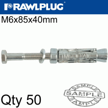 RAWLPLUG Rawlbolt M6X85X40Mm X50-Box (12Mm Hole) RAWLPLUG Rawlbolt M6X85X40Mm X50-Box (12Mm Hole)