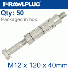 RAWLPLUG Rawlbolt M12X120X40Mm X25-Box (20Mm Hole) RAWLPLUG Rawlbolt M12X120X40Mm X25-Box (20Mm Hole)