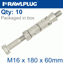 RAWLPLUG Rawlbolt M16X180X60Mm X10-Box (25Mm Hole) RAWLPLUG Rawlbolt M16X180X60Mm X10-Box (25Mm Hole)