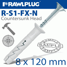 RAWLPLUG Nyl Hammer-In Fixing 8X120Mm + Csk Head X10 -Bag RAWLPLUG Nyl Hammer-In Fixing 8X120Mm + Csk Head X10 -Bag