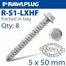 RAWLPLUG Concrete Screw Bolt 6.3X50 R-Lx Hex + Flange X8 -Bag RAWLPLUG Concrete Screw Bolt 6.3X50 R-Lx Hex + Flange X8 -Bag