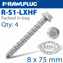 RAWLPLUG Concrete Screw Bolt 10X75Mm R-Lx Hex + Flange X4 -Bag RAWLPLUG Concrete Screw Bolt 10X75Mm R-Lx Hex + Flange X4 -Bag