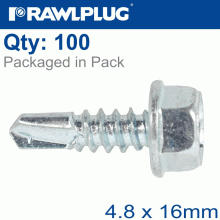 RAWLPLUG Self Drilling Screws 4,8X16Mm 100Pcs RAWLPLUG Self Drilling Screws 4,8X16Mm 100Pcs