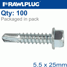RAWLPLUG Self Drilling Screws 5,5X25Mm, 100Pcs RAWLPLUG Self Drilling Screws 5,5X25Mm, 100Pcs
