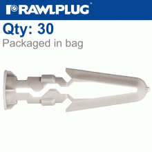 RAWLPLUG Plastic Toggles For Drywall 30 Per Bag With Screws RAWLPLUG Plastic Toggles For Drywall 30 Per Bag With Screws