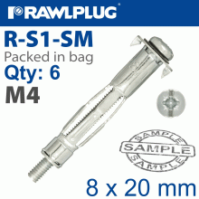 RAWLPLUG Interset Cavity Fixing M4X8X20Mm 6 Per Bag RAWLPLUG Interset Cavity Fixing M4X8X20Mm 6 Per Bag