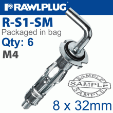 RAWLPLUG Interset Cavity Fixing M4X32Mm X6-Bag L-Hook RAWLPLUG Interset Cavity Fixing M4X32Mm X6-Bag L-Hook