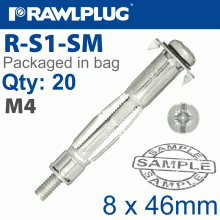 RAWLPLUG Interset Cavity Fixing M4X46Mm X20-Bag RAWLPLUG Interset Cavity Fixing M4X46Mm X20-Bag