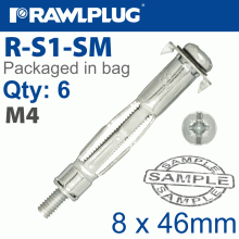 RAWLPLUG Interset Cavity Fixing M4X46Mm X6-Bag RAWLPLUG Interset Cavity Fixing M4X46Mm X6-Bag