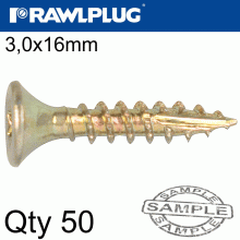RAWLPLUG R-Ts Hardened Screw 3.0X16Mm X50 Per Bag RAWLPLUG R-Ts Hardened Screw 3.0X16Mm X50 Per Bag