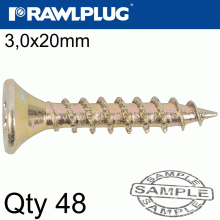 RAWLPLUG R-Ts Hardened Screw 3.0X20Mm X48 Per Bag RAWLPLUG R-Ts Hardened Screw 3.0X20Mm X48 Per Bag