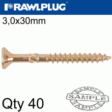 RAWLPLUG R-Ts Hardened Screw 3.0X30Mm X40 Per Bag RAWLPLUG R-Ts Hardened Screw 3.0X30Mm X40 Per Bag