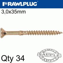 RAWLPLUG R-Ts Hardened Screw 3.0X35Mm X34 Per Bag RAWLPLUG R-Ts Hardened Screw 3.0X35Mm X34 Per Bag