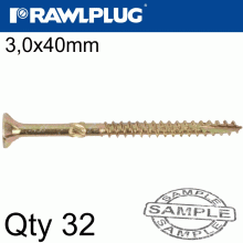 RAWLPLUG R-Ts Hardened Screw 3.0X40Mm X32 Per Bag RAWLPLUG R-Ts Hardened Screw 3.0X40Mm X32 Per Bag