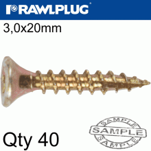 RAWLPLUG R-Ts Hardened Screw 3.5X20Mm X40 Per Bag RAWLPLUG R-Ts Hardened Screw 3.5X20Mm X40 Per Bag