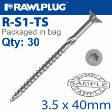 RAWLPLUG R-Ts Hardened Screw 3.5X40Mm X30 Per Bag RAWLPLUG R-Ts Hardened Screw 3.5X40Mm X30 Per Bag
