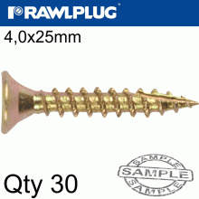 RAWLPLUG R-Ts Hardened Screw 4.0X25Mm X30 Per Bag RAWLPLUG R-Ts Hardened Screw 4.0X25Mm X30 Per Bag
