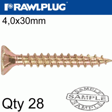 RAWLPLUG R-Ts Hardened Screw 4.0X30Mm X40 Per Bag RAWLPLUG R-Ts Hardened Screw 4.0X30Mm X40 Per Bag