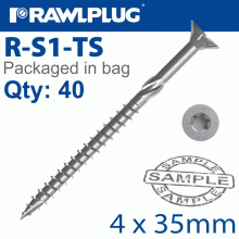 RAWLPLUG R-Ts Hardened Screw 4.0X35Mm X40 Per Bag RAWLPLUG R-Ts Hardened Screw 4.0X35Mm X40 Per Bag