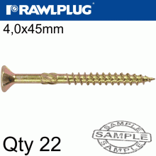 RAWLPLUG R-Ts Hardened Screw 4.0X45Mm X22 Per Bag RAWLPLUG R-Ts Hardened Screw 4.0X45Mm X22 Per Bag