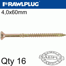 RAWLPLUG R-Ts Hardened Screw 4.0X60Mm X16 Per Bag RAWLPLUG R-Ts Hardened Screw 4.0X60Mm X16 Per Bag