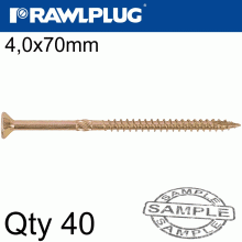 RAWLPLUG R-Ts Hardened Screw 4.0X70Mm X14 Per Bag RAWLPLUG R-Ts Hardened Screw 4.0X70Mm X14 Per Bag