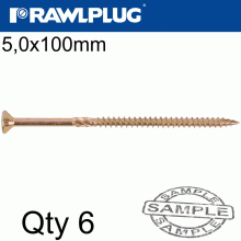 RAWLPLUG R-Ts Hardened Screw 5.0X100Mm X6 Per Bag RAWLPLUG R-Ts Hardened Screw 5.0X100Mm X6 Per Bag