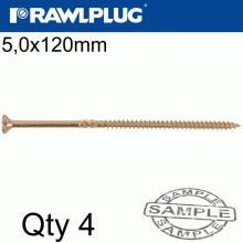 RAWLPLUG R-Ts Hardened Screw 5.0X120Mm X4 Per Bag RAWLPLUG R-Ts Hardened Screw 5.0X120Mm X4 Per Bag