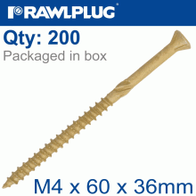 RAWLPLUG R-Dsx Screws M4 X 60X36 Ginger Ruspert X200-Tub RAWLPLUG R-Dsx Screws M4 X 60X36 Ginger Ruspert X200-Tub