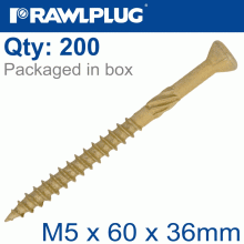 RAWLPLUG R-Dsx Screws M5 X 60X36 Ginger Ruspert X200-Tub RAWLPLUG R-Dsx Screws M5 X 60X36 Ginger Ruspert X200-Tub