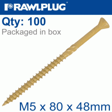 RAWLPLUG R-Dsx Screws M5 X 80X48 Ginger Ruspert X100-Tub RAWLPLUG R-Dsx Screws M5 X 80X48 Ginger Ruspert X100-Tub