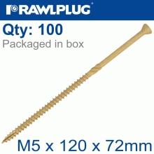 RAWLPLUG R-Dsx Screws M5 X 120X72 Ginger Ruspert X100-Tub RAWLPLUG R-Dsx Screws M5 X 120X72 Ginger Ruspert X100-Tub