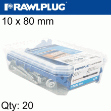 RAWLPLUG Frame Fixing Ff1 With Hex Head Screw 10X80Mm 20Psc Per Tub RAWLPLUG Frame Fixing Ff1 With Hex Head Screw 10X80Mm 20Psc Per Tub