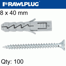 RAWLPLUG Expansion Plug Fix 8X40Mm With Screw 100Psc Per Tub RAWLPLUG Expansion Plug Fix 8X40Mm With Screw 100Psc Per Tub