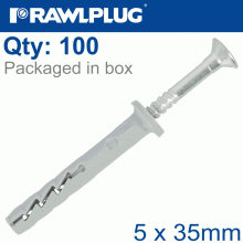 RAWLPLUG Hammer In Fixing 5 X 35Mm Cylindric 100 Psc Per Tub RAWLPLUG Hammer In Fixing 5 X 35Mm Cylindric 100 Psc Per Tub