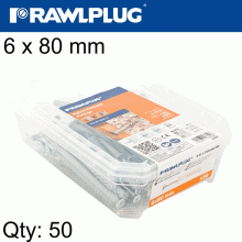 RAWLPLUG Hammer In Fixing 6 X 80Mm Csk 50 Psc Per Tub RAWLPLUG Hammer In Fixing 6 X 80Mm Csk 50 Psc Per Tub