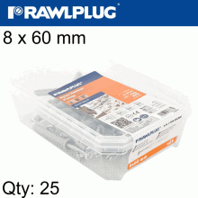 RAWLPLUG Hammer In Fixing 8 X 60Mm Cylindric 25 Psc Per Tub RAWLPLUG Hammer In Fixing 8 X 60Mm Cylindric 25 Psc Per Tub