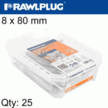 RAWLPLUG Hammer In Fixing 8 X 80Mm Csk 25 Psc Per Tub RAWLPLUG Hammer In Fixing 8 X 80Mm Csk 25 Psc Per Tub