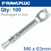 RAWLPLUG Ceiling Fixning M6X63Mm Wire Hanger For Suspended Ceiling X100-Box RAWLPLUG Ceiling Fixning M6X63Mm Wire Hanger For Suspended Ceiling X100-Box