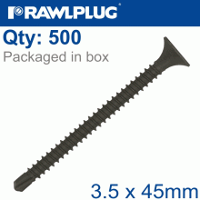 RAWLPLUG Self Drilling Drywall Screw 3.5Mmx45Mm X500-Box RAWLPLUG Self Drilling Drywall Screw 3.5Mmx45Mm X500-Box