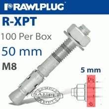 RAWLPLUG Throughbolt M8X50X5Mm X100 -Box RAWLPLUG Throughbolt M8X50X5Mm X100 -Box