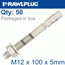 RAWLPLUG Throughbolt M12X100X5Mm X50 -Box RAWLPLUG Throughbolt M12X100X5Mm X50 -Box